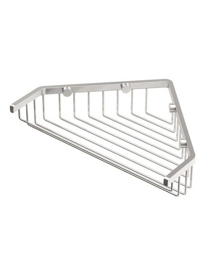 9 1/4 inch Shower Corner Basket in Satin Nickel.